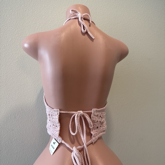 Cotton On Light Pink Crochet Crop Top - Picture 3 of 3